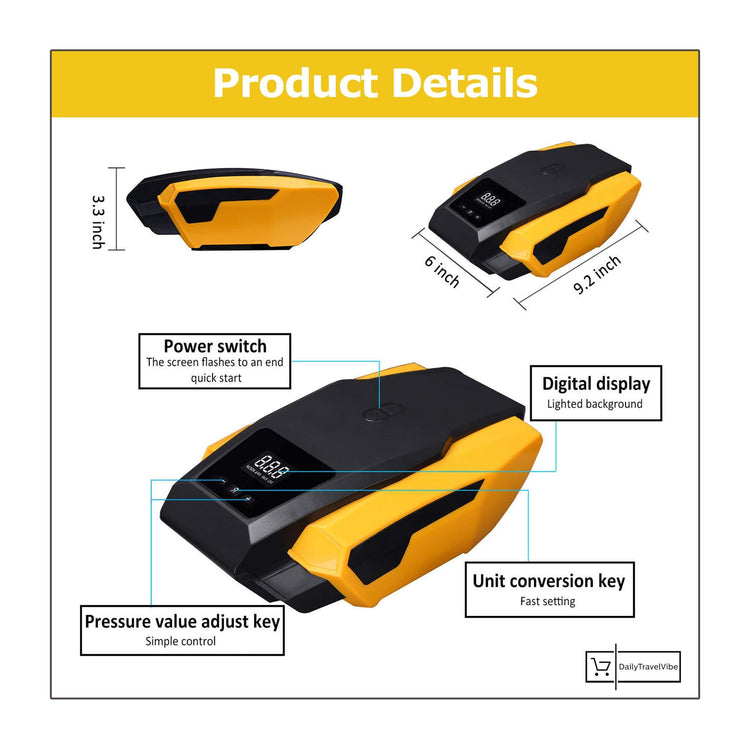 Emergency Portable Tire Inflator