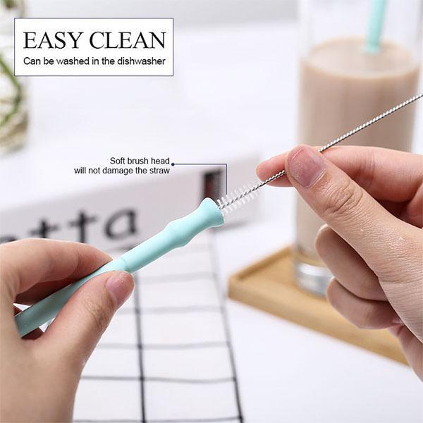 FDA Portable Silicone Straws Drinking Reusable with Cases BPA Free