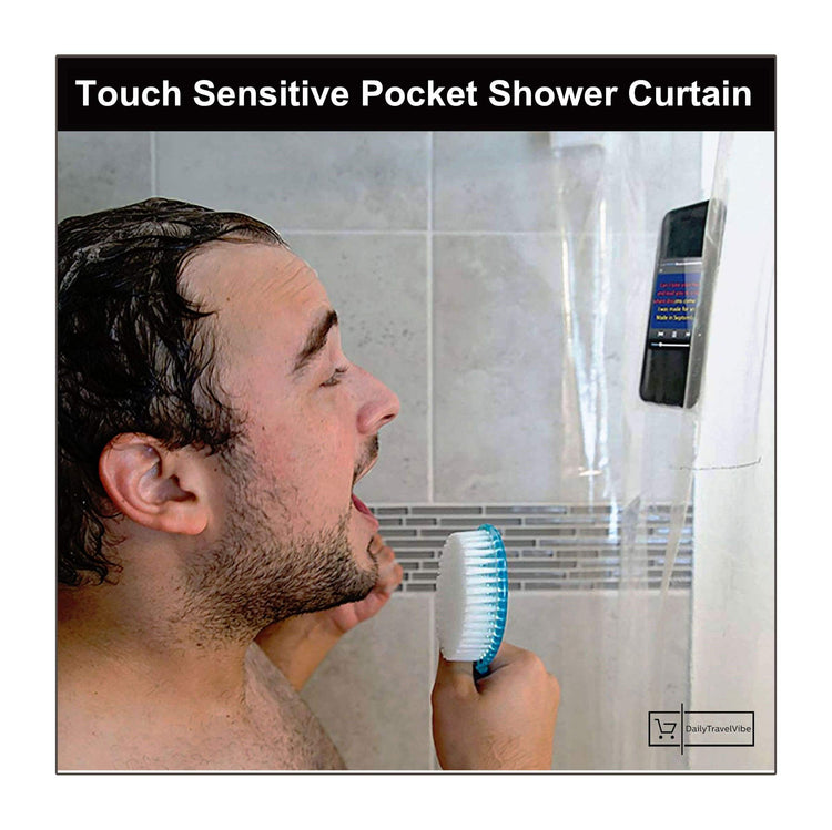 Touch Sensitive Pocket Shower Curtain