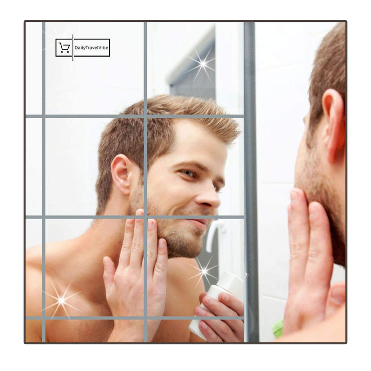 Modern 3D Self Adhesive Mirror (16 pcs/set)