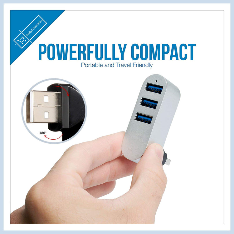 Mini Rotatable 3-Port USB Hub