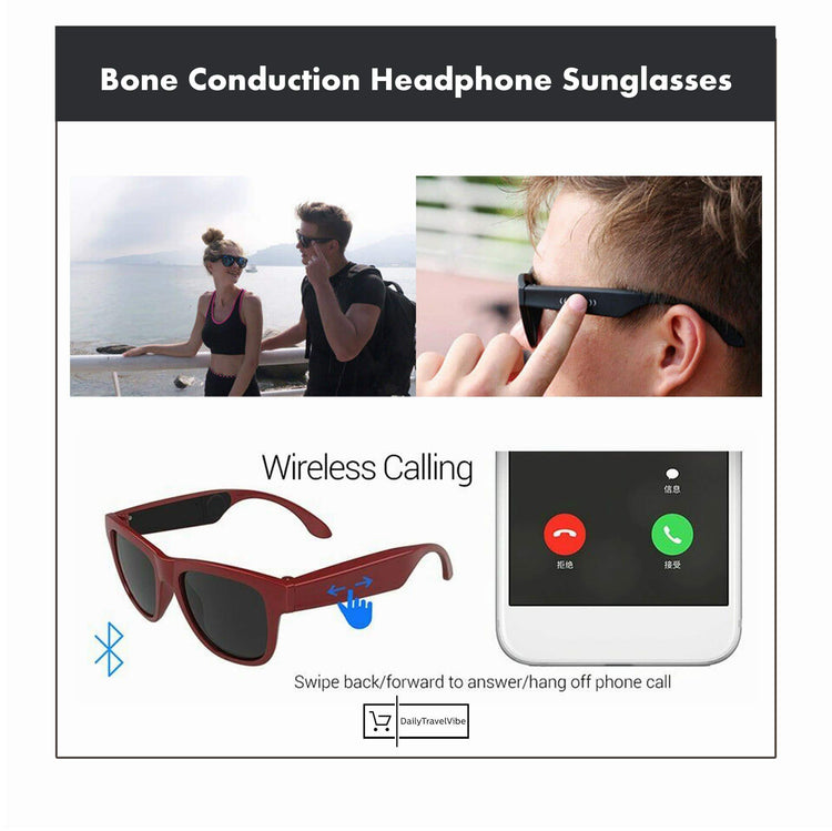 Bone Conduction Headphone Sunglasses