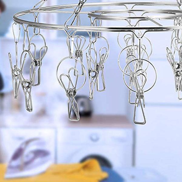 Windproof Stainless Steel Multi-Function Disc Clothes Hanger