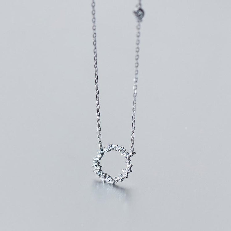 Silver Ring Diamond Necklace