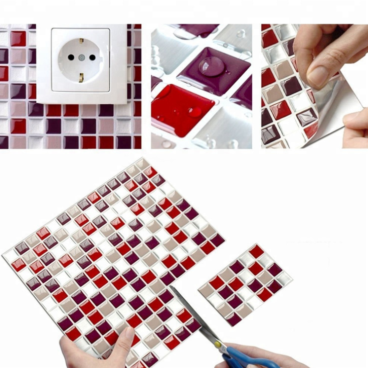 Hot Sale! 3D Mosaic Tile Self-adhesive Stickers(4 PCS)