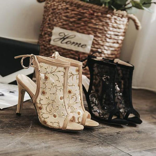 Fashion Lace High Heel Sandals