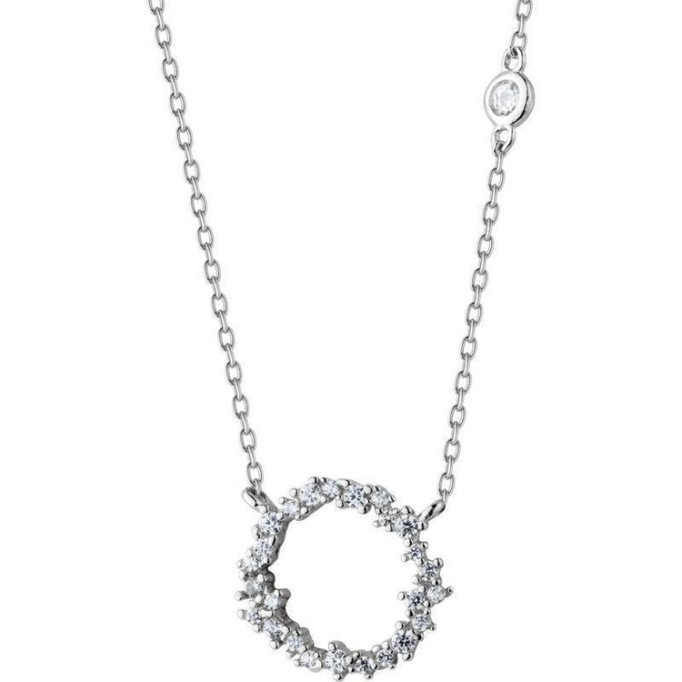 Silver Ring Diamond Necklace