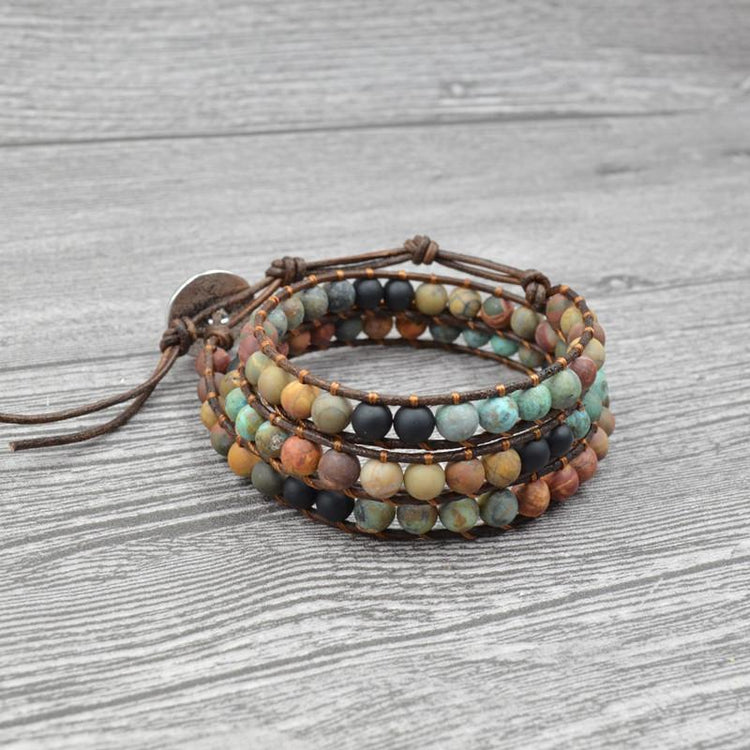 Blue Earth Jasper Stone Bracelet