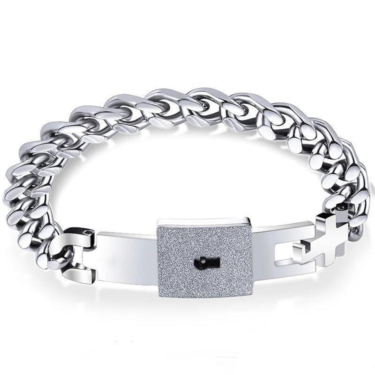 Women Key Necklace Titanium Men Bracelets Set For Couple