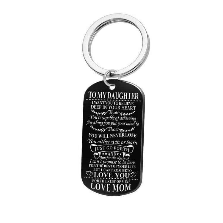 Engraving Stainless Steel Tags Dad + Mom To Son + Daughter