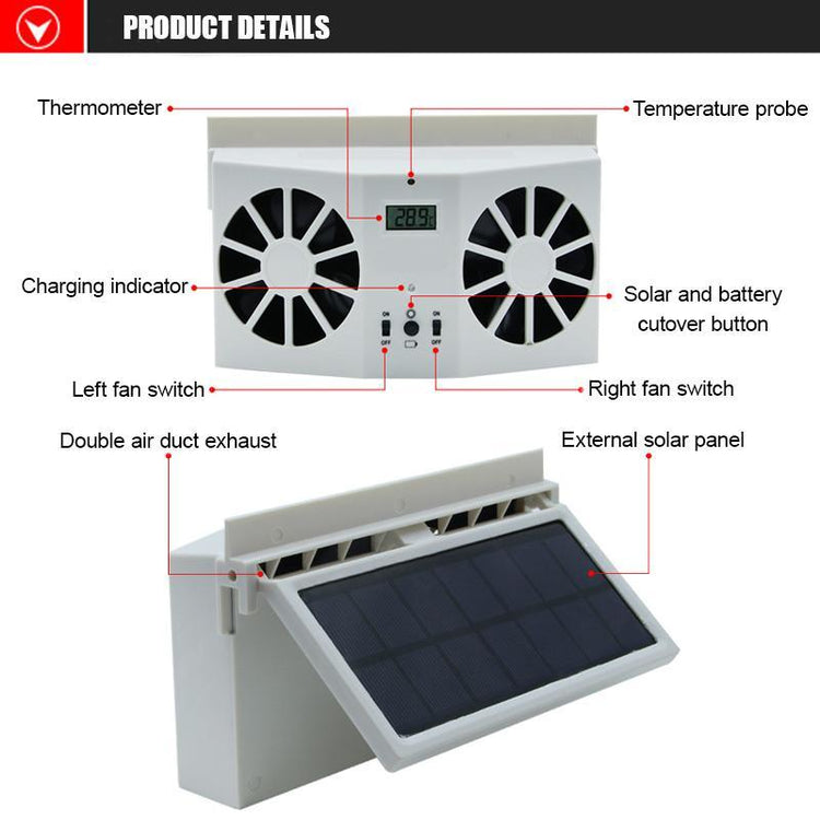 Solar Car Exhaust Heat Exhaust Fan