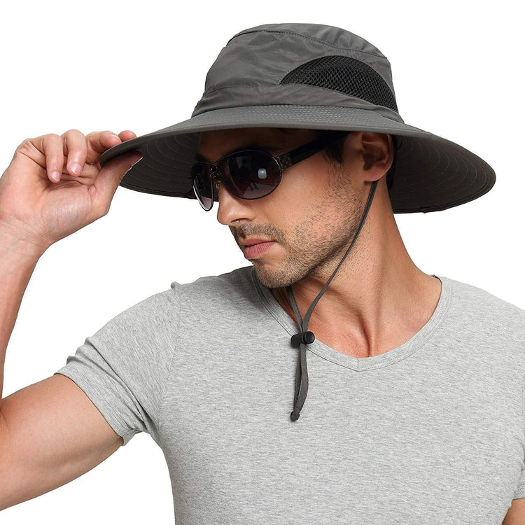 Sun Protection Wide Brim Bucket Hat