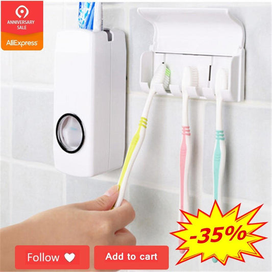 Automatic Toothpaste Dispenser Holder Set