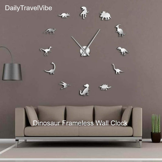 Dinosaur Frameless Wall Clock