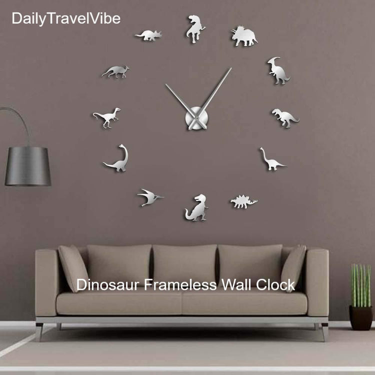 Dinosaur Frameless Wall Clock