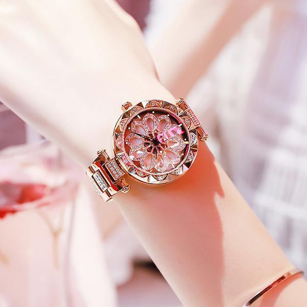 Women Waterproof Flower Quartz Watch