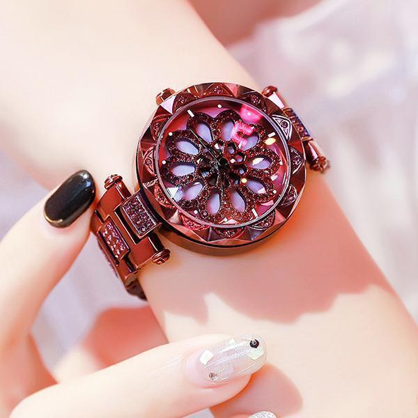 Women Waterproof Flower Quartz Watch