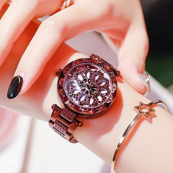 Women Waterproof Flower Quartz Watch