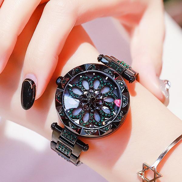 Women Waterproof Flower Quartz Watch