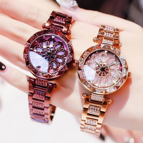 Women Waterproof Flower Quartz Watch