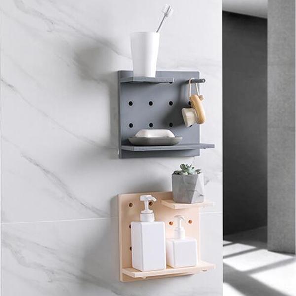 Plastic Hole Floating Wall Shelf(1 Set)