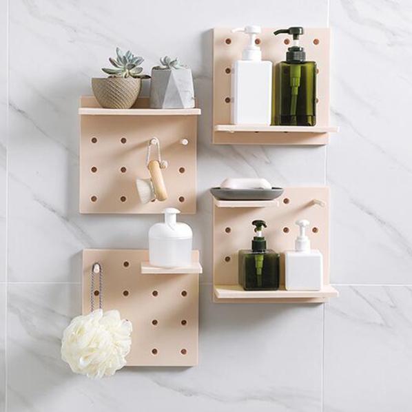 Plastic Hole Floating Wall Shelf(1 Set)