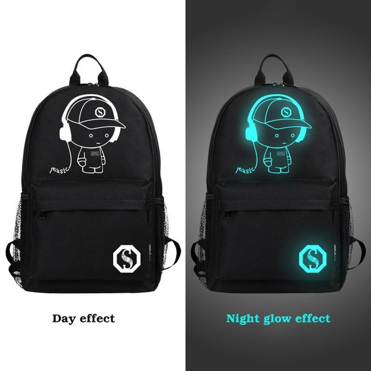 Anime Anti-Theft Glowing Backpack + Built-in Charger