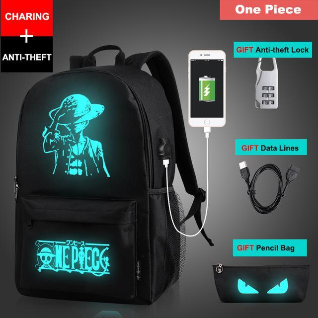 Anime Anti-Theft Glowing Backpack + Built-in Charger