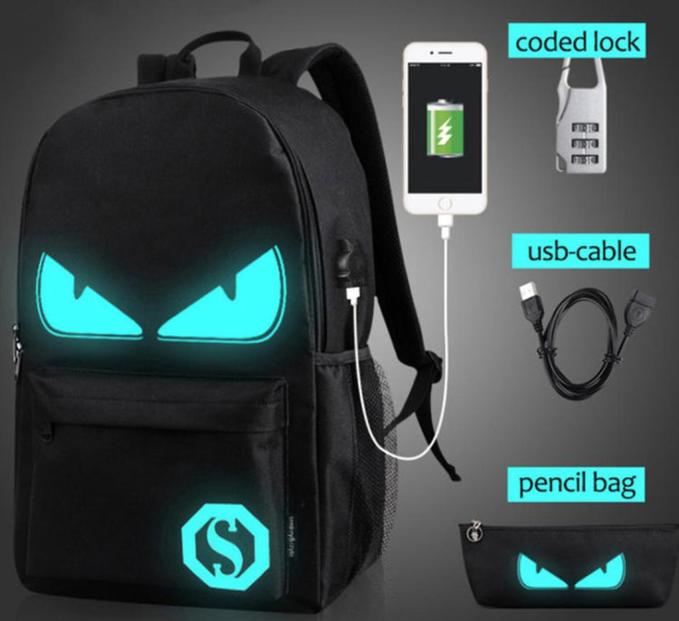 Anime Anti-Theft Glowing Backpack + Built-in Charger