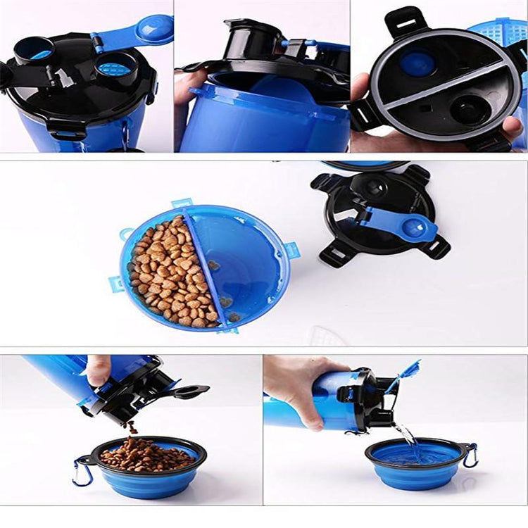 2 in 1 Portable Pet Feeder Bottle