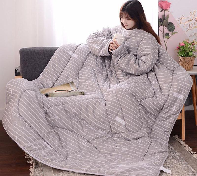 Winter Lazy Quilt with Sleeves