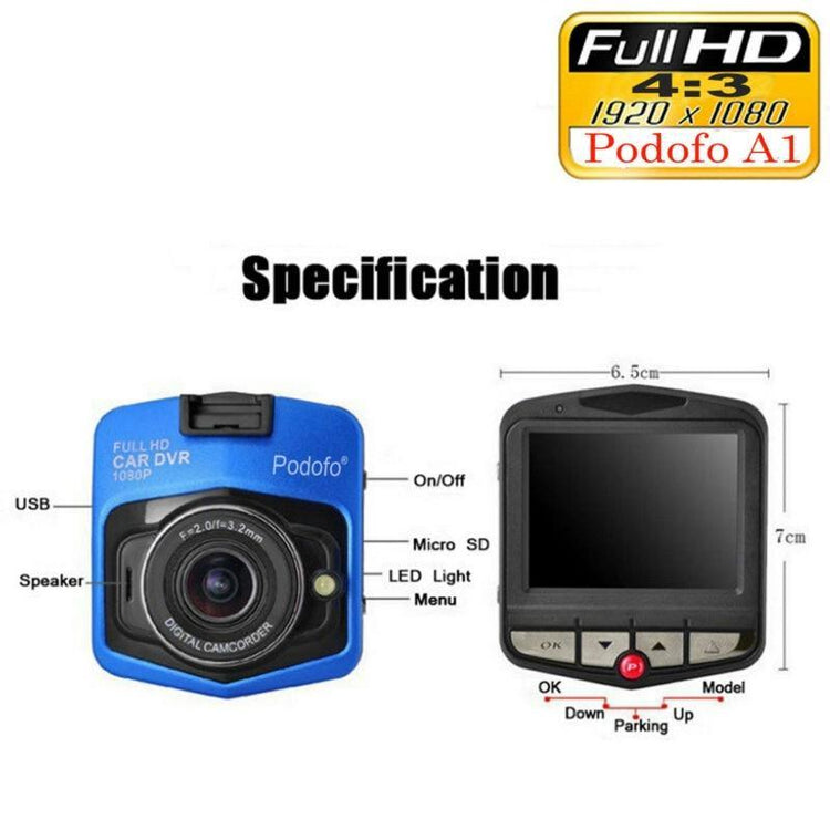 Portable 1080P Car Dash Camera with Night Vision