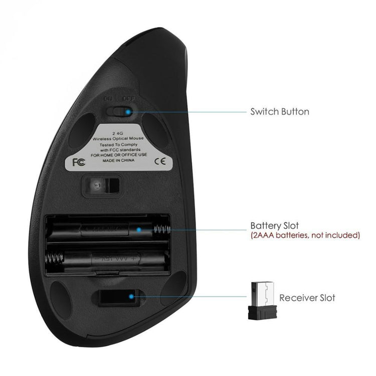 Vertical Ergonomic Wireless Mouse