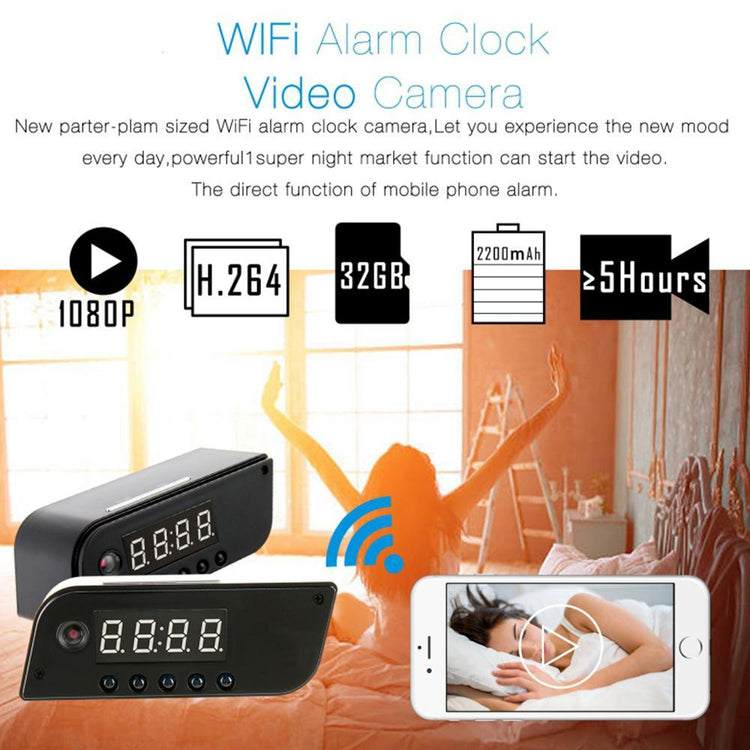 Hidden HD Camera WiFi Alarm Clock