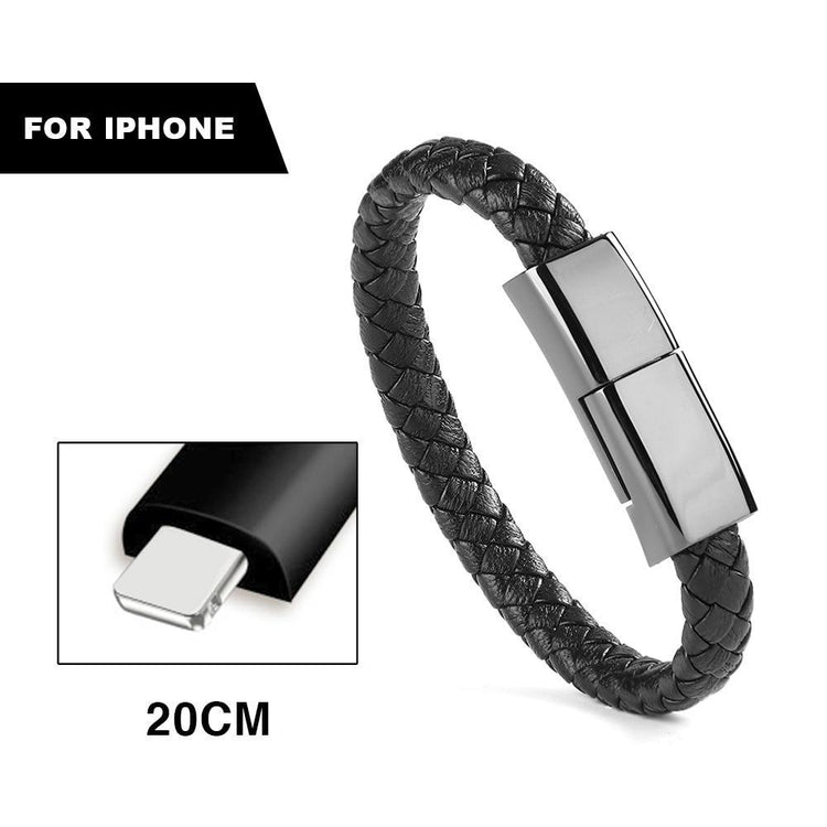 Premium Leather Charging USB Bracelet