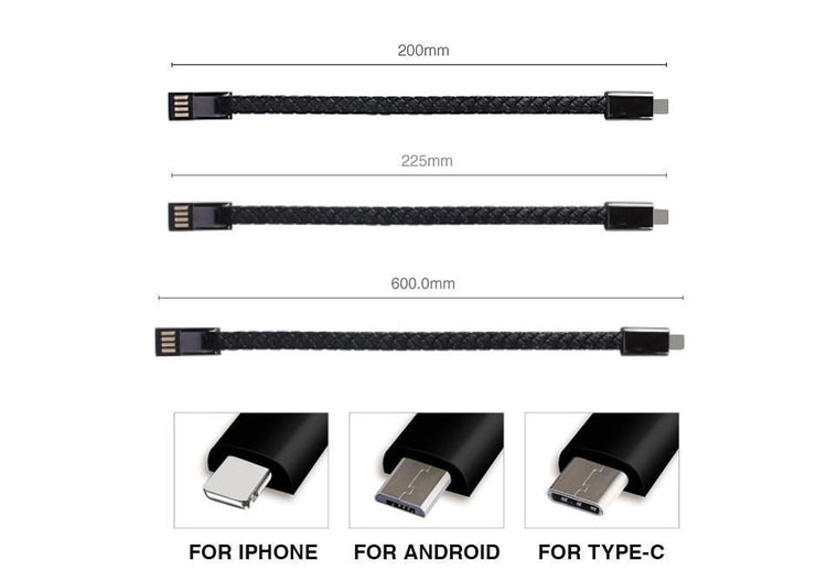 Premium Leather Charging USB Bracelet