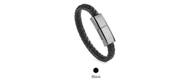 Premium Leather Charging USB Bracelet