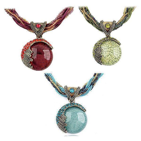 Reiki Ball Crystal Lucky Divination Stone Necklaces