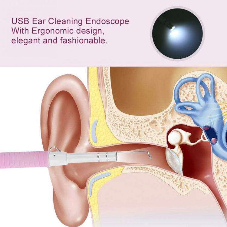 3-in-1 Pink Endoscope USB Ear Wax Cleaner Set