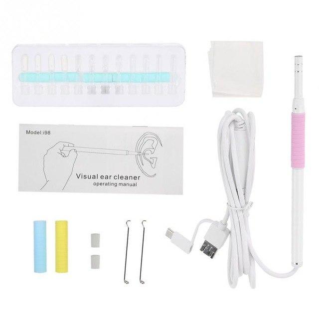 3-in-1 Pink Endoscope USB Ear Wax Cleaner Set