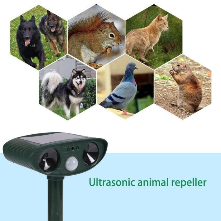 Outdoor Ultrasonic Solar-Powered Animal Repeller