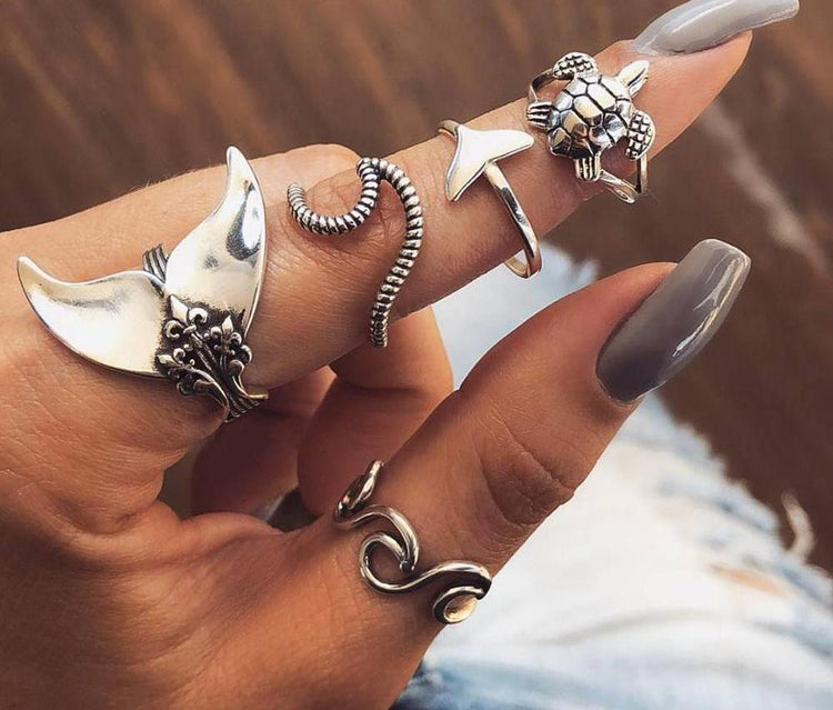 Bohemian Mermaid Ring Set