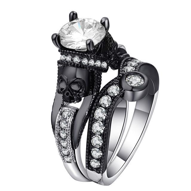 Skulla - Cubic Zirconia Skull Ring Set