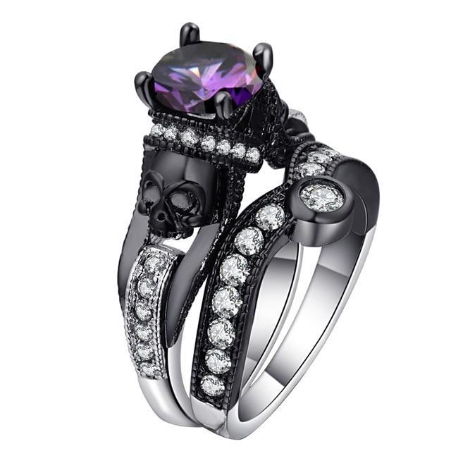 Skulla - Cubic Zirconia Skull Ring Set