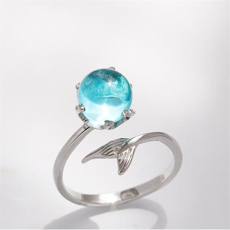 Sterling Silver Crystal Mermaid Ring