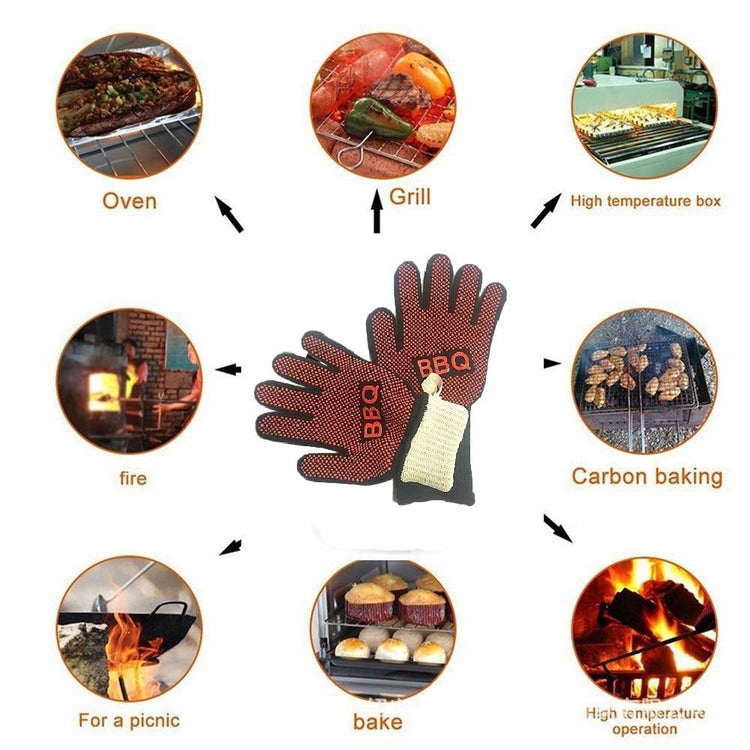 Fireproof BBQ Heat Resistant Gloves