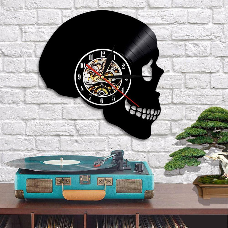 SKULL LED VINYL WALL CLOCK