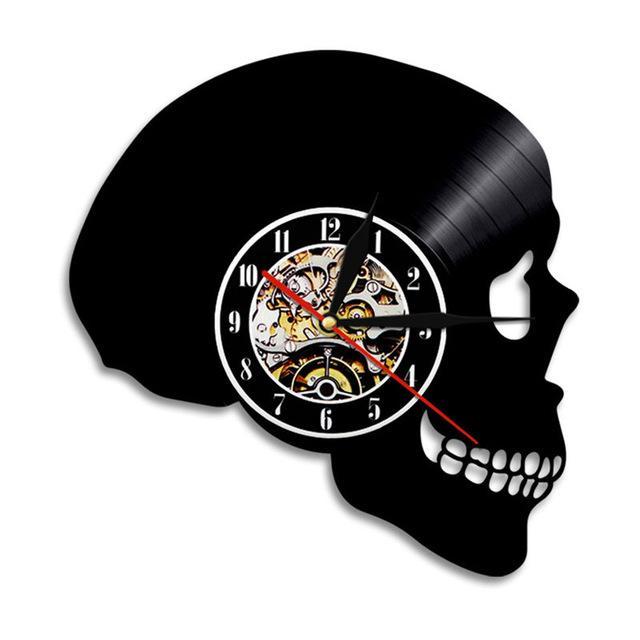 SKULL LED VINYL WALL CLOCK