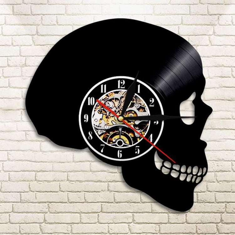 SKULL LED VINYL WALL CLOCK