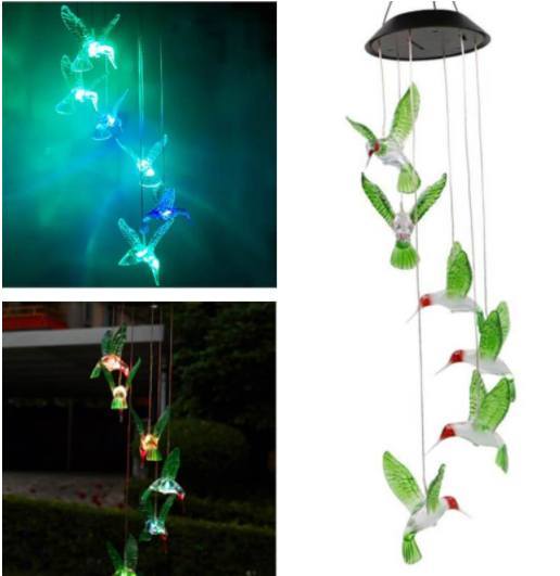 LED Solar Powered Humming Bird Chime